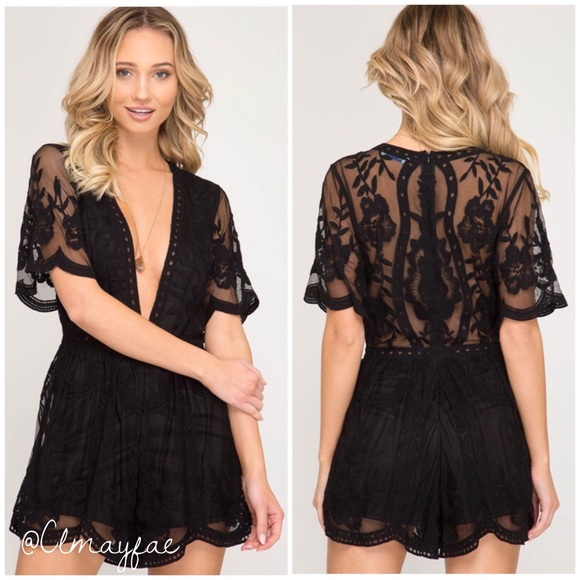 Sweet Generis Pants - CLEARANCE {LAST1} ‘Lily’ Embroidered Romper